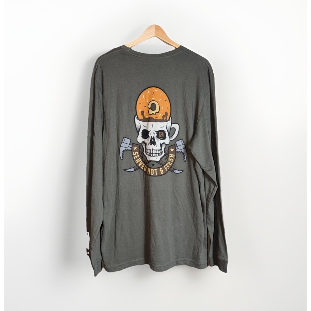 Men's 5.11 Tactical Served Fresh Long Sleeve Tee Size XL Olive Green